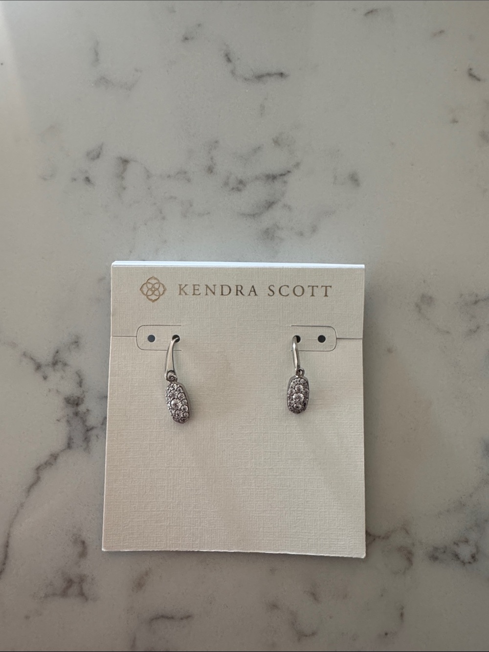 Kendra Scott Silver Pavé Mini Drop Earrings